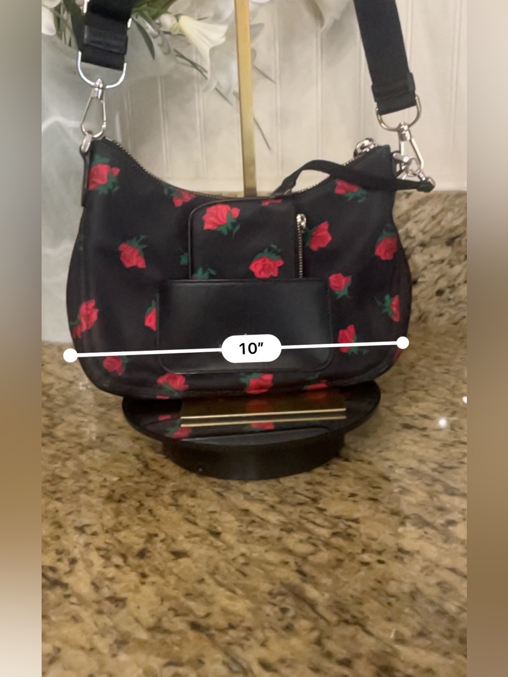 EUC Kate Spade nylon Chelsea Rose Crossbody Bag & Coin Purse - Picture 5 of 14